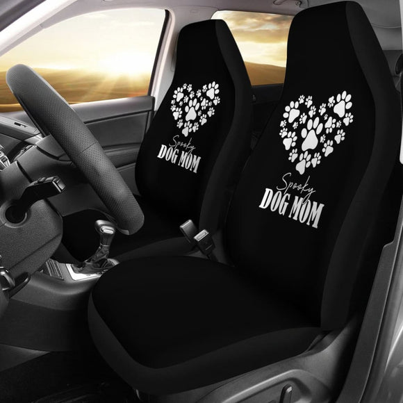 Spooky Dog Mom Halloween Paw Car Seat Covers 211110 - YourCarButBetter