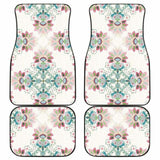 Square Floral Indian Flower Pattern Front And Back Car Mats 153908 - YourCarButBetter