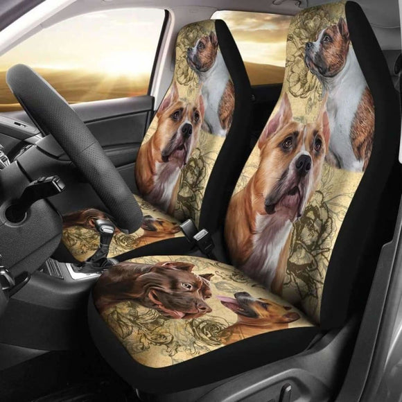 Staffordshire Bull Terrier Car Seat Covers Amazing Gift 110424 - YourCarButBetter