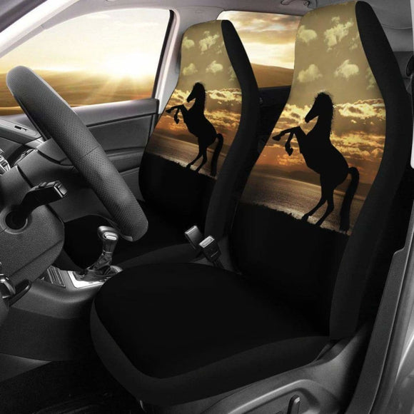Stallion Horse Silhouette Ocean Sunset Seat Covers 170804 - YourCarButBetter
