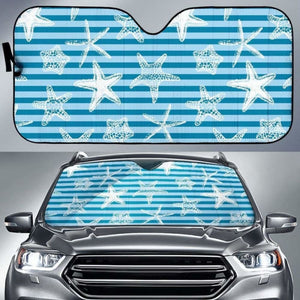 Starfish Blue Blackground Car Auto Sun Shades 460402 - YourCarButBetter