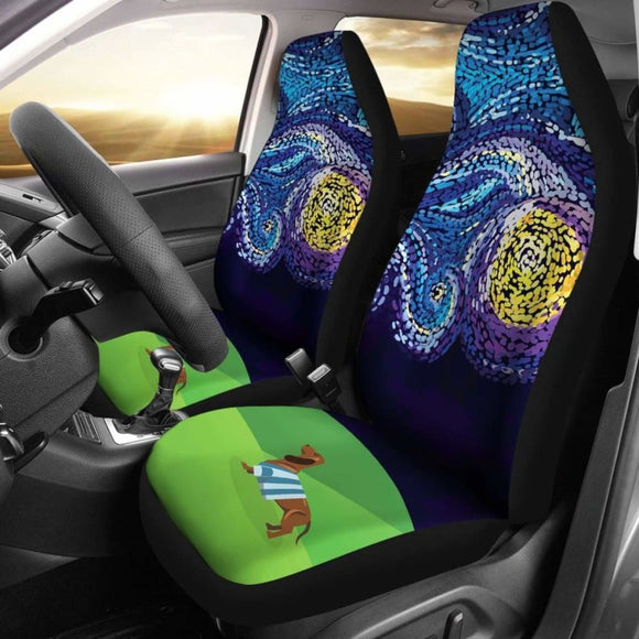 Starry Night Dachshund Car Seat Cover 092813 - YourCarButBetter