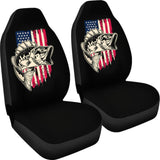 Stars And Stripes Largemouth Bass Fishing Custom American Flag Car Seat Covers 211604 - YourCarButBetter