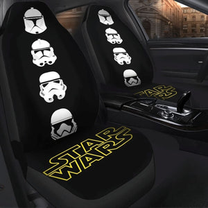 Stormstrooper Head Star Wars Car Seat Covers 094201 - YourCarButBetter