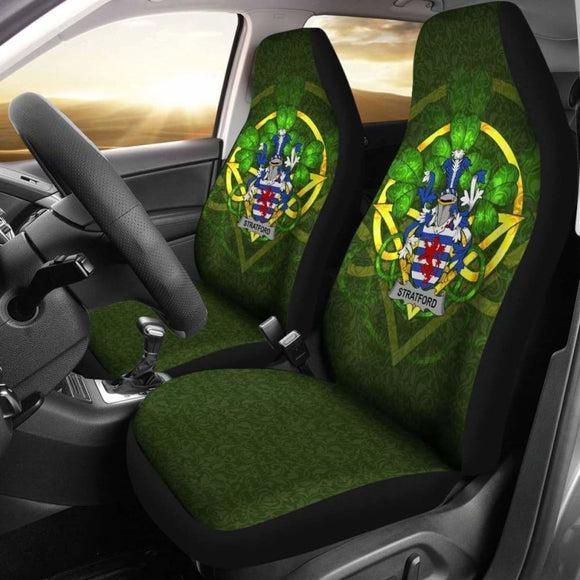 Stratford Ireland Car Seat Cover Celtic Shamrock (Set Of Two) 154230 - YourCarButBetter