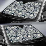 Sugar Skull Black White Pattern Car Auto Sun Shades 172609 - YourCarButBetter