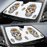 Sugar Skull Car Auto Sun Shades Auto Sun Shade 172609 - YourCarButBetter