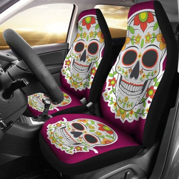 Sugar Skull Car Seat Cover - Day Of The Dead 101207 - YourCarButBetter