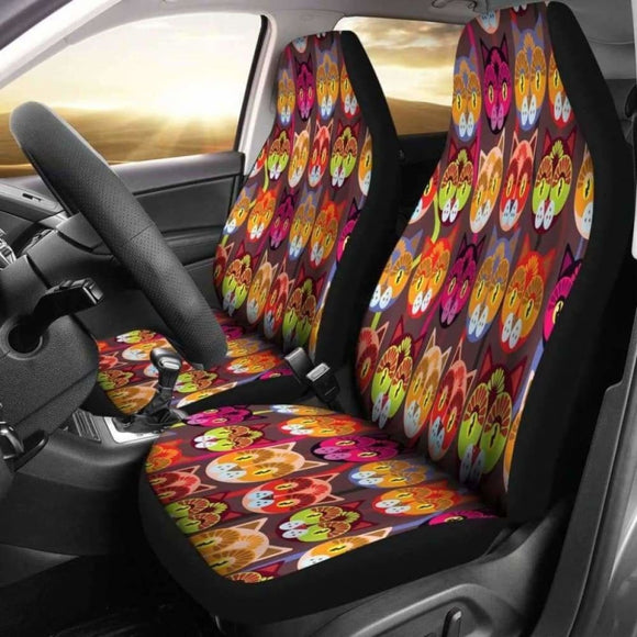 Sugar Skull Cats Car Seat Covers 101807 - YourCarButBetter