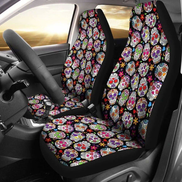 Sugar Skull Cute Colorful Car Seat Covers Amazing 101207 - YourCarButBetter