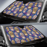Sugar Skull Flower Pattern Car Auto Sun Shades 172609 - YourCarButBetter