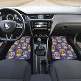 Sugar Skull Flower Pattern Front And Back Car Mats 101207 - YourCarButBetter