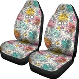 Sugar Skull Flowers Pattern Car Seat Covers 101819 - YourCarButBetter