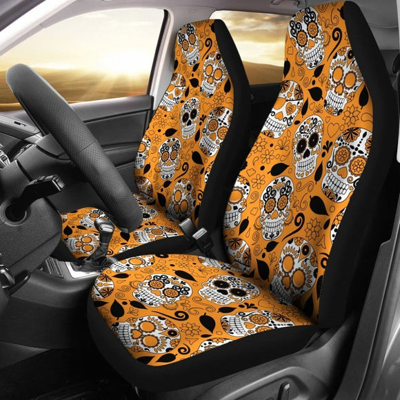 Sugar Skull Halloween Car Seat Covers Amazing Gift 101819 - YourCarButBetter