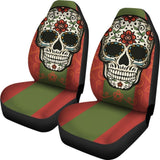 Sugar Skull Orange Green Car Seat Cover 101819 - YourCarButBetter