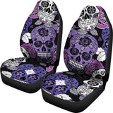 Sugar Skull Purple Car Seat Covers 101819 - YourCarButBetter