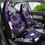 Sugar Skull Purple Car Seat Covers 101819 - YourCarButBetter