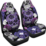 Sugar Skull Purple Car Seat Covers 101819 - YourCarButBetter