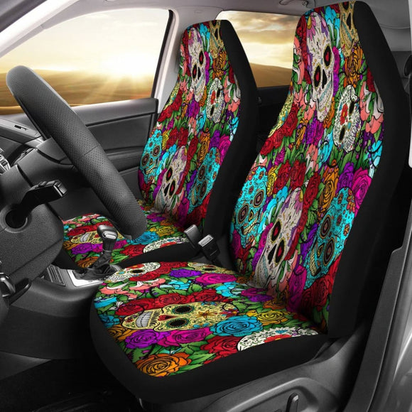 Sugar Skull Seat Covers 101819 - YourCarButBetter