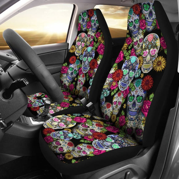 Sugar Skulls Car Seat Covers - 101819 - YourCarButBetter