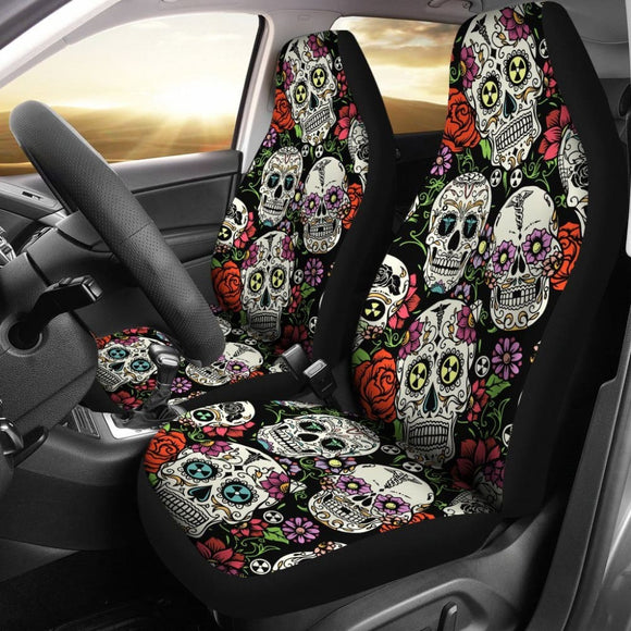 Sugar Skulls Car Seat Covers Set 101819 - YourCarButBetter