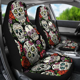 Sugar Skulls Car Seat Covers Set 101819 - YourCarButBetter