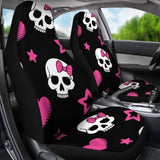 Sugar Skulls Pink Hearts Car Seat Covers 101207 - YourCarButBetter