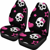 Sugar Skulls Pink Hearts Car Seat Covers 101207 - YourCarButBetter