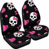 Sugar Skulls Pink Hearts Car Seat Covers 101207 - YourCarButBetter