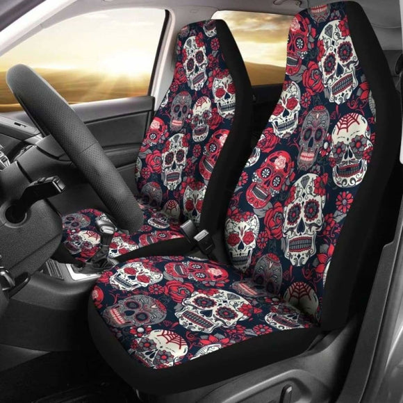 Sugar Skulls & Roses Car Seat Covers 101207 - YourCarButBetter