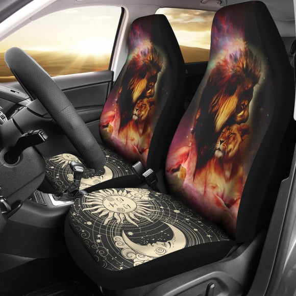 Sun And Moon Lion Car Seat Covers 212701 - YourCarButBetter