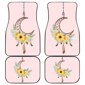 Sunflower Dream Catcher Feather Pink Printed Car Floor Mats 212003 - YourCarButBetter