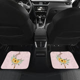 Sunflower Dream Catcher Feather Pink Printed Car Floor Mats 212003 - YourCarButBetter