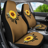 Sunflower Dream Catcher On Brown Suede Colored Background Car Seat Covers 211402 - YourCarButBetter