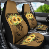 Sunflower Dreamcatcher Boho Design On Brown Colored Background Car Seat Covers 211402 - YourCarButBetter