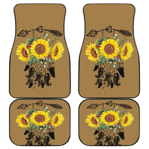 Sunflower Dreamcatcher Native Design Custom Car Floor Mats 210602 - YourCarButBetter