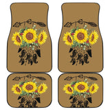 Sunflower Dreamcatcher Native Design Custom Car Floor Mats 210602 - YourCarButBetter