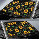 Sunflower Golden Polygonal Shapes Car Auto Sun Shades 172609 - YourCarButBetter