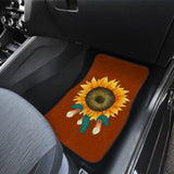 Sunflower Indigenous American Feathers Dreamcatcher Car Floor Mats 211501 - YourCarButBetter