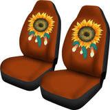 Sunflower Indigenous American Feathers Dreamcatcher Car Seat Covers 211501 - YourCarButBetter