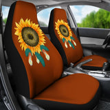 Sunflower Indigenous American Feathers Dreamcatcher Car Seat Covers 211501 - YourCarButBetter