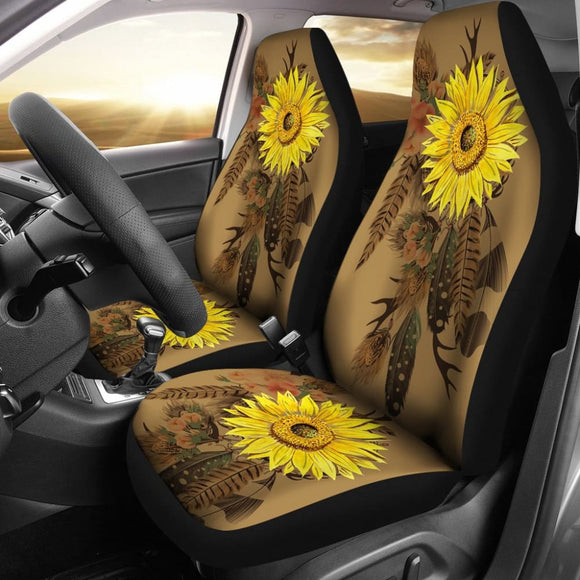 Sunflower Native American Dreamcatcher Car Seat Covers 212901 - YourCarButBetter