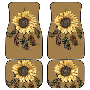 Sunflower Printed Pattern Integrated Native American Dreamcatcher Car Floor Mats 212901 - YourCarButBetter
