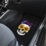 Sunflower Skull Galaxy Bandana Car Floor Mats 210805 - YourCarButBetter