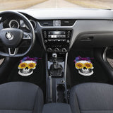 Sunflower Skull Galaxy Bandana Car Floor Mats 210805 - YourCarButBetter