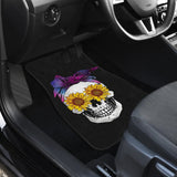 Sunflower Skull Galaxy Bandana Car Floor Mats 210805 - YourCarButBetter