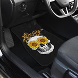 Sunflower Skull Leopard Print Bandana Cats Lovers Car Floor Mats 210805 - YourCarButBetter