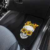 Sunflower Sunshine Skulls Car Floor Mats 212101 - YourCarButBetter