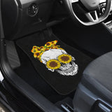 Sunflower Sunshine Skulls Car Floor Mats 212101 - YourCarButBetter
