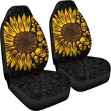 Sunflower Sunshine Skulls Car Seat Covers 103131 - YourCarButBetter